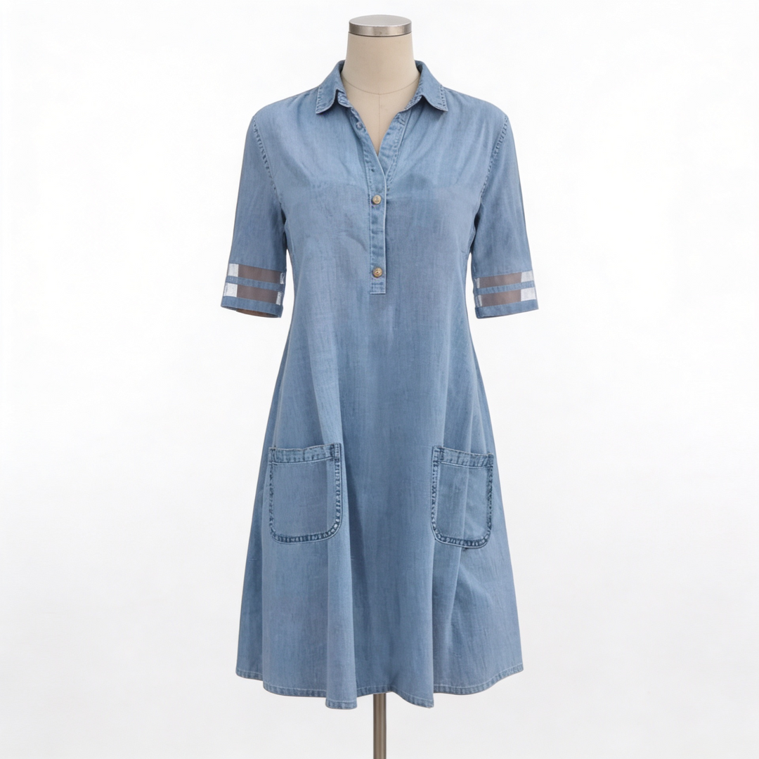 Serena | Robe Chemisier en Denim