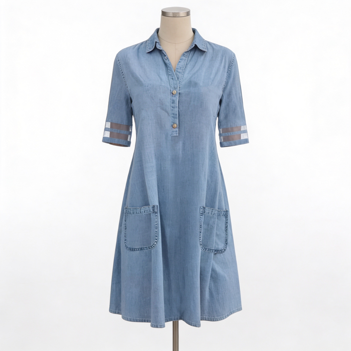 Serena | Robe Chemisier en Denim