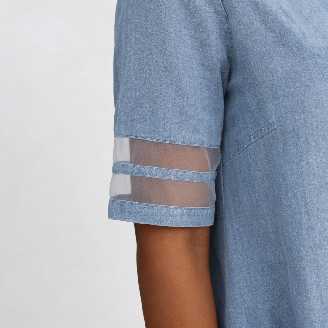 Serena | Robe Chemisier en Denim