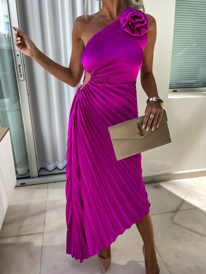 Eya™ | Robe maxi élégante avec design floral et une bretelle