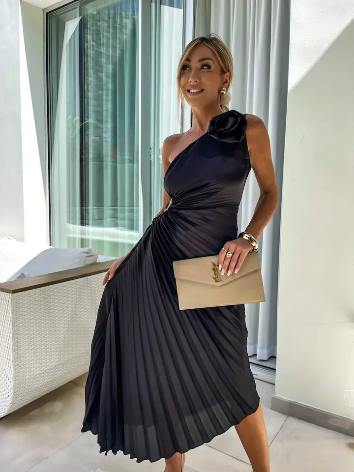 Eya™ | Robe maxi élégante avec design floral et une bretelle