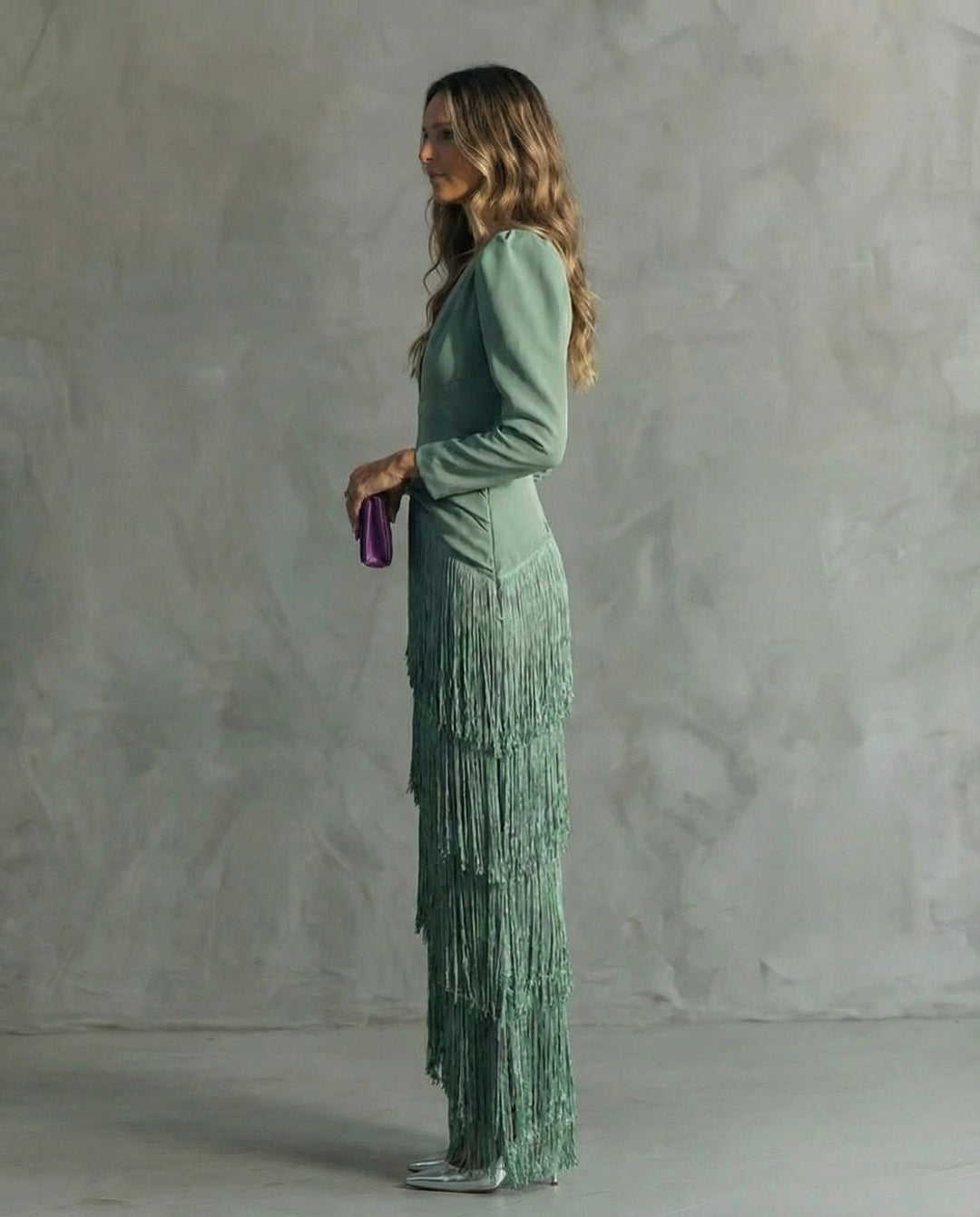 Clara™ | Robe midi élégante avec des manches à franges