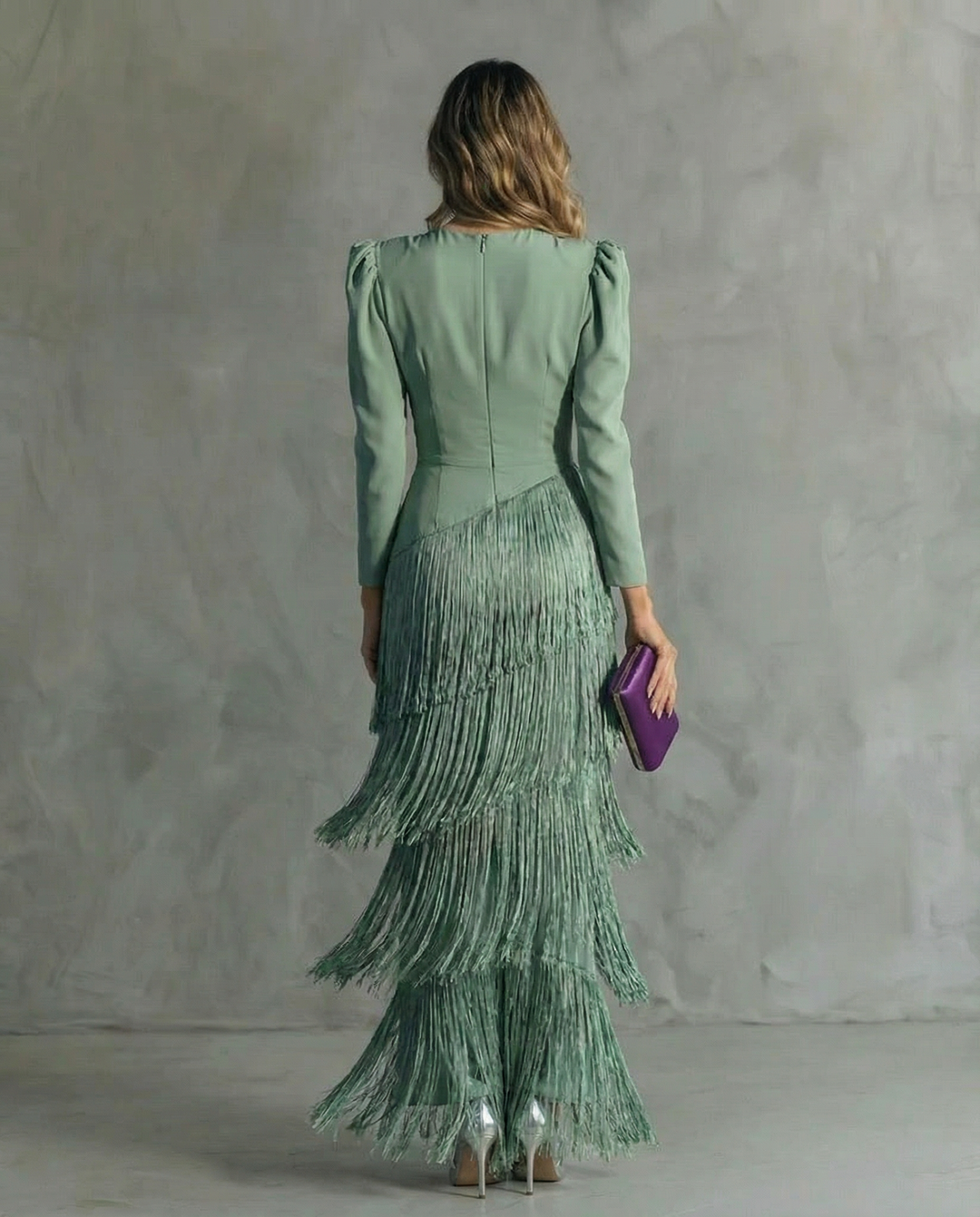 Clara™ | Robe midi élégante avec des manches à franges