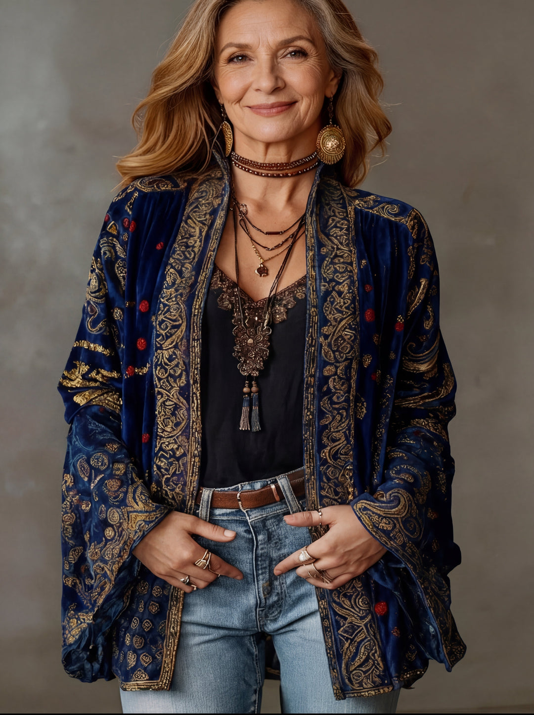 Kerrie - Kimono Boemo Premium con Tocco di Velluto
