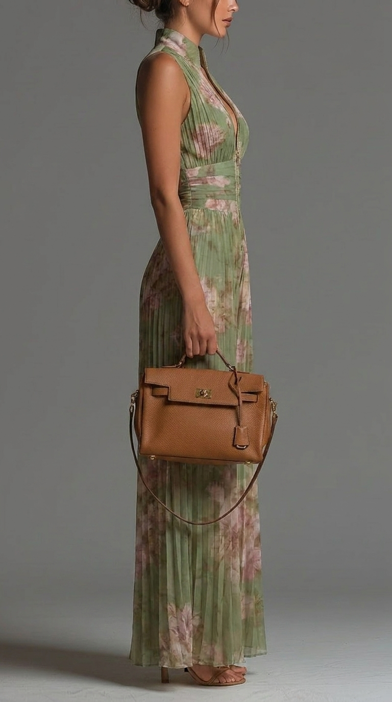 ESSENTIEL – Combinaison en Chiffon Floral Plissé