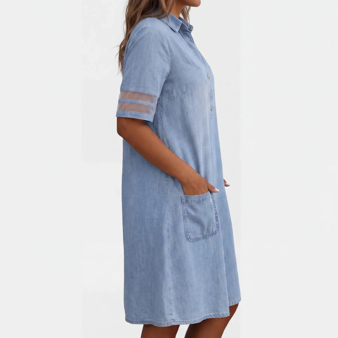 Serena | Robe Chemisier en Denim
