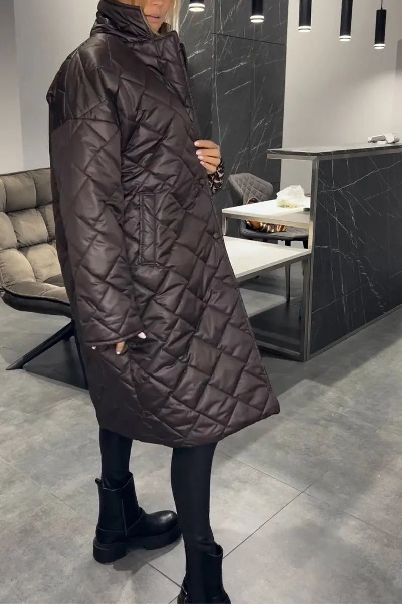 Dimphy | Reversible Quilted Coat with Leopard Print Lining