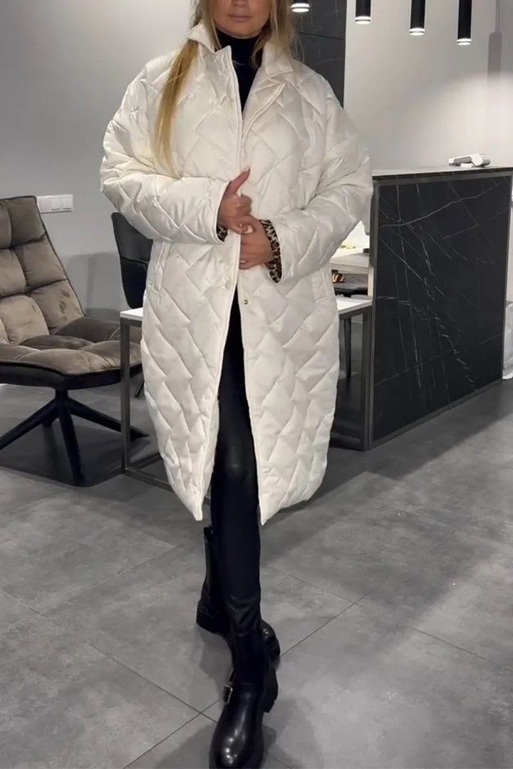 Dimphy | Reversible Quilted Coat with Leopard Print Lining