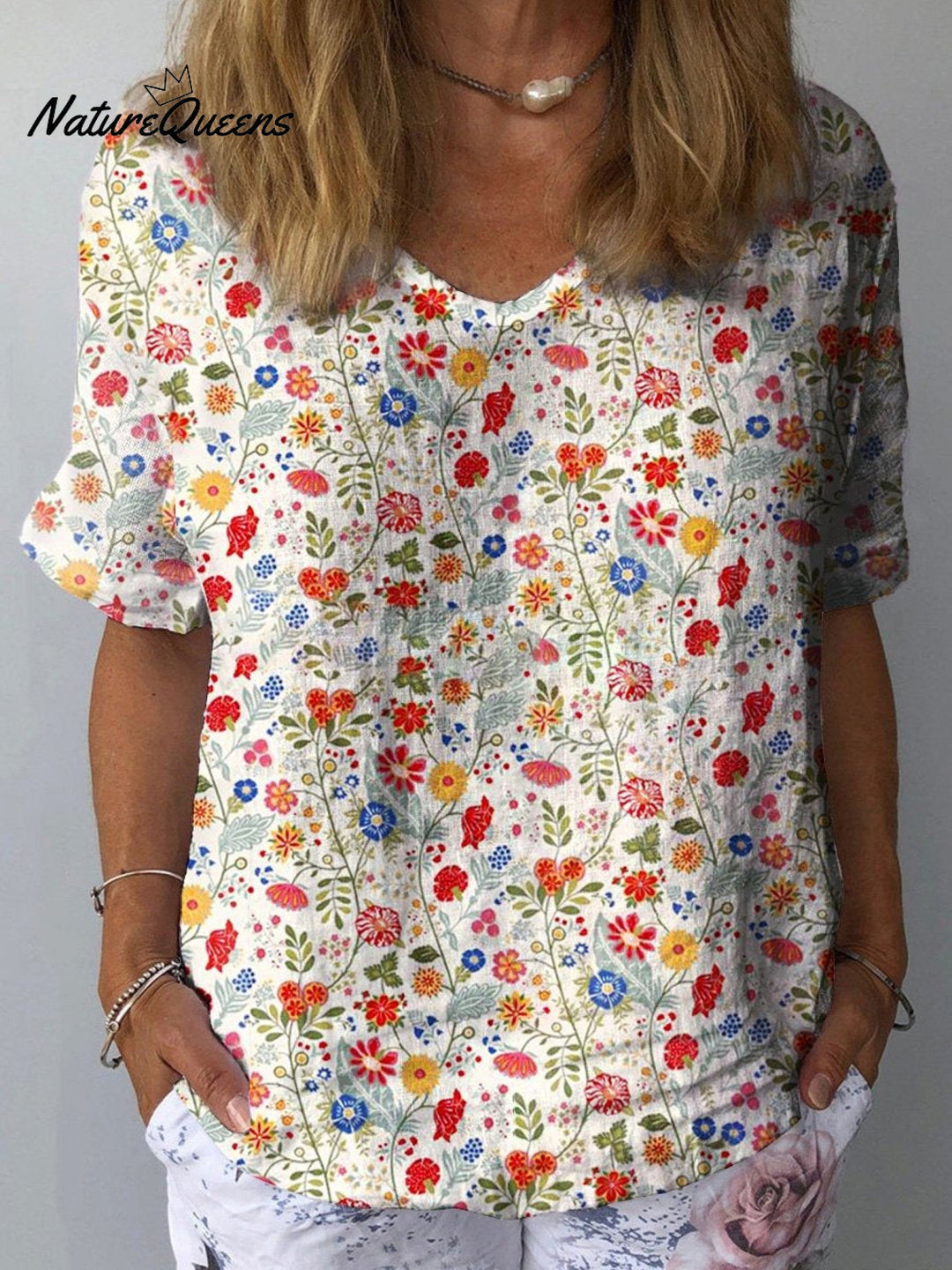 Nathalie | Camicia Floreale Acquerello