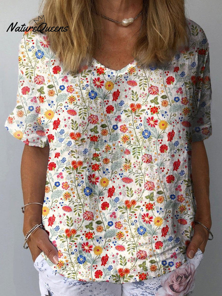Nathalie | Camicia Floreale Acquerello