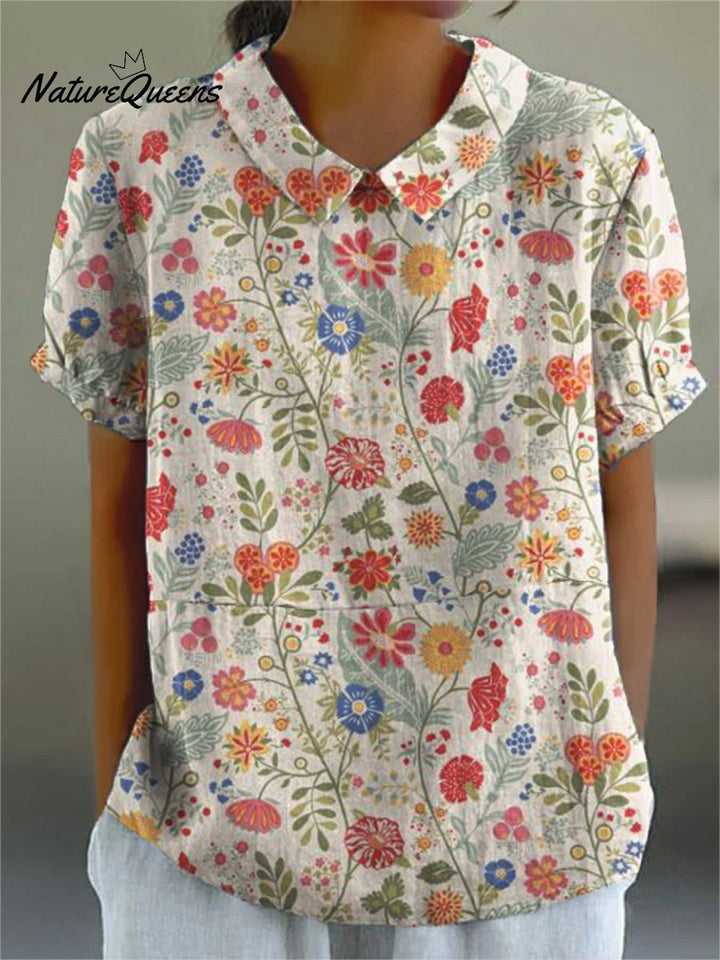 Nathalie | Camicia Floreale Acquerello