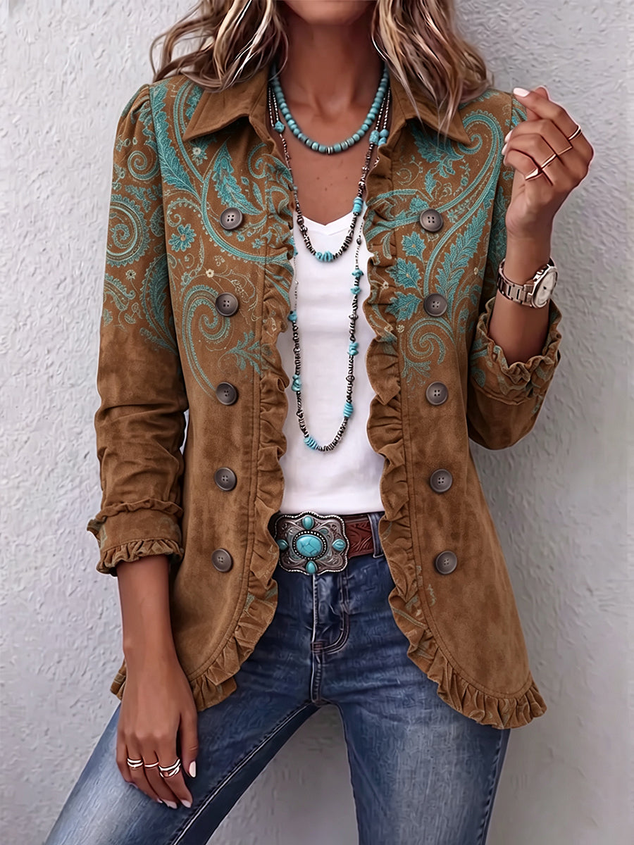 Goldenridge™ | Giacca con Rouches a Stampa Paisley