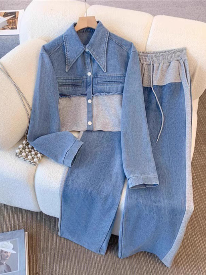 Holbrook™ | Giacca Corta a Blocchi di Colore e Set di Pantaloni a Gamba Larga