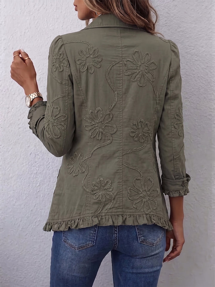 Kamberly™ | Giacca Utility Con Ricami Floreali Boho-Chic