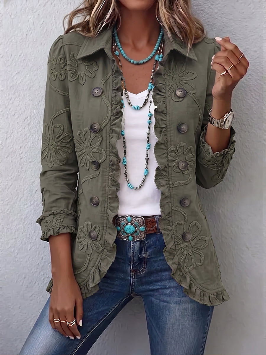 Kamberly™ | Giacca Utility Con Ricami Floreali Boho-Chic