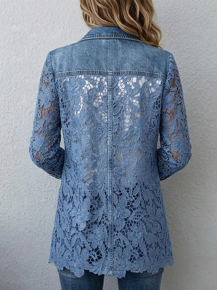 Lacinda™ | Giacca Blazer con Pannelli di Pizzo Floreale