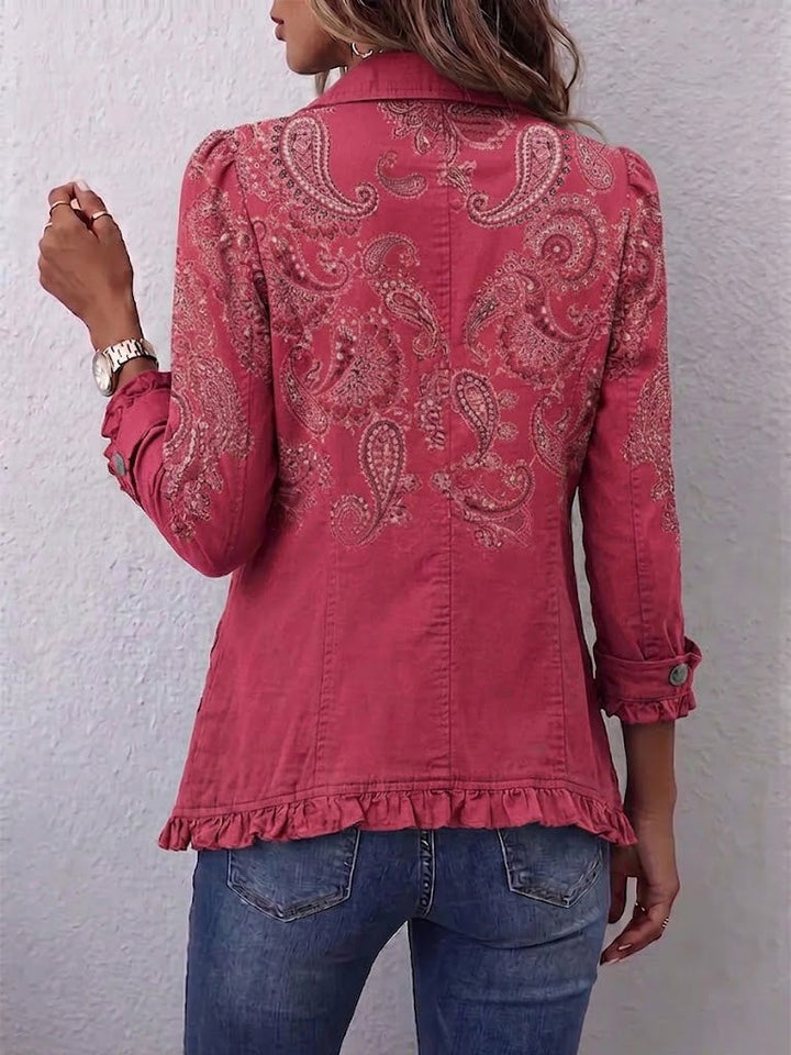 Anouk™ | Giacca con Volant e Stampa Paisley Vintage