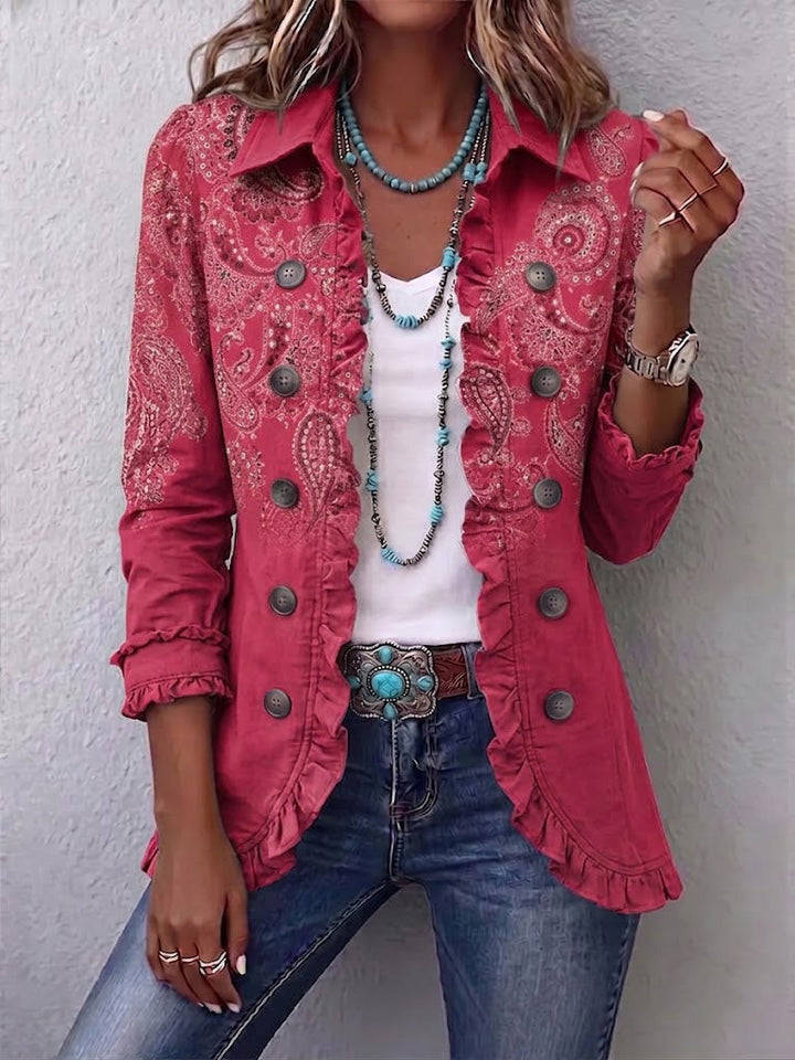 Anouk™ | Giacca con Volant e Stampa Paisley Vintage
