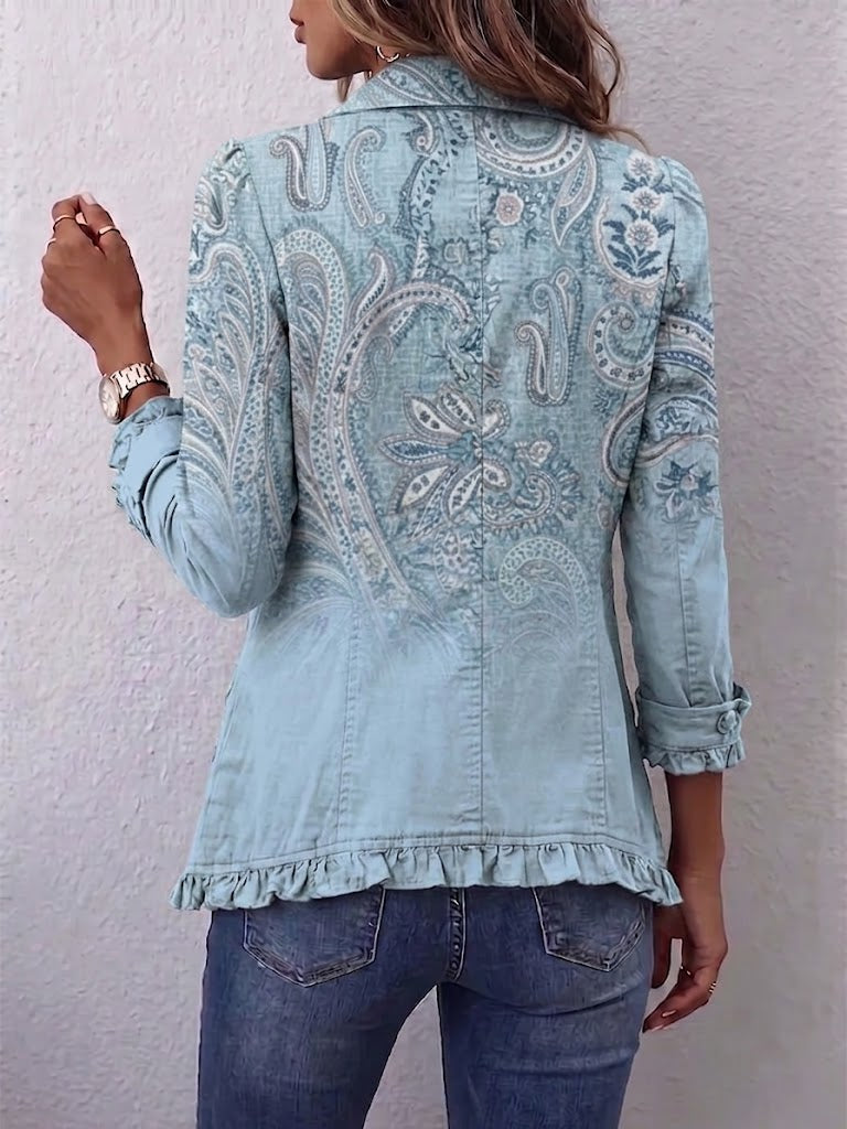 Estrella™ | Giacca con Volant e Stampa Paisley Vintage