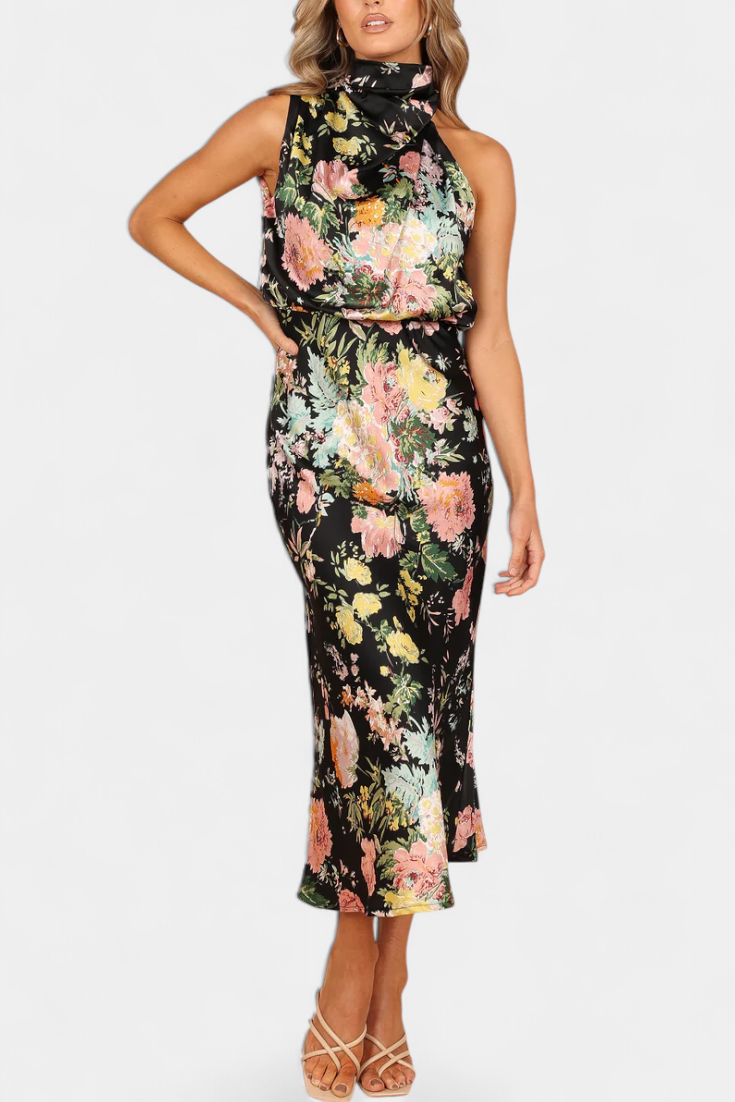 Lisa | Maxi Robe Florale à Dos Nu