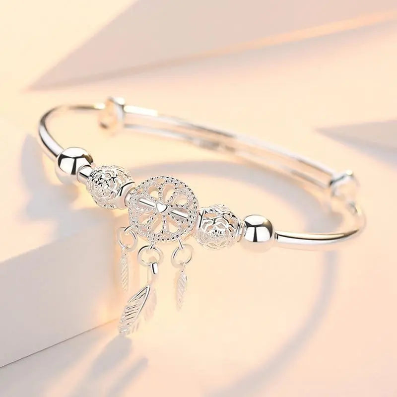Bracelet en Argent avec Charme Attrape-Rêves