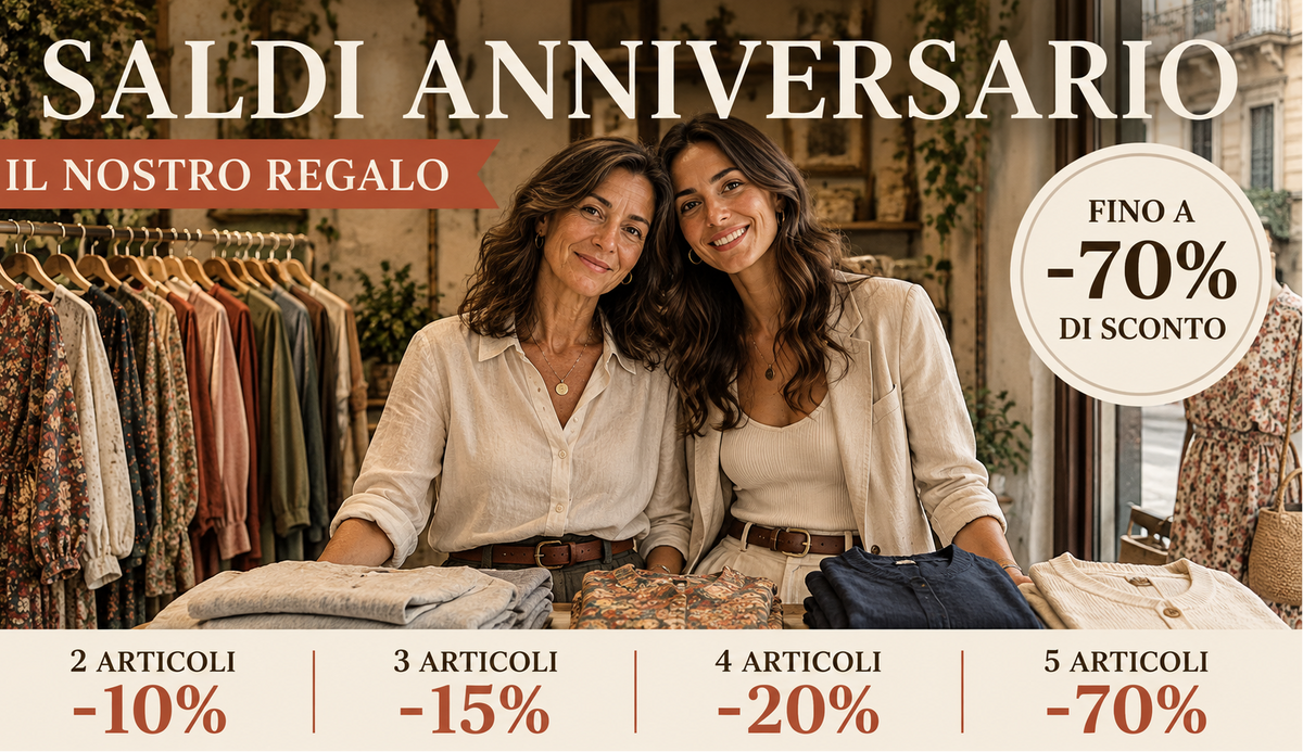 Saldi Anniversario — fino a -70%