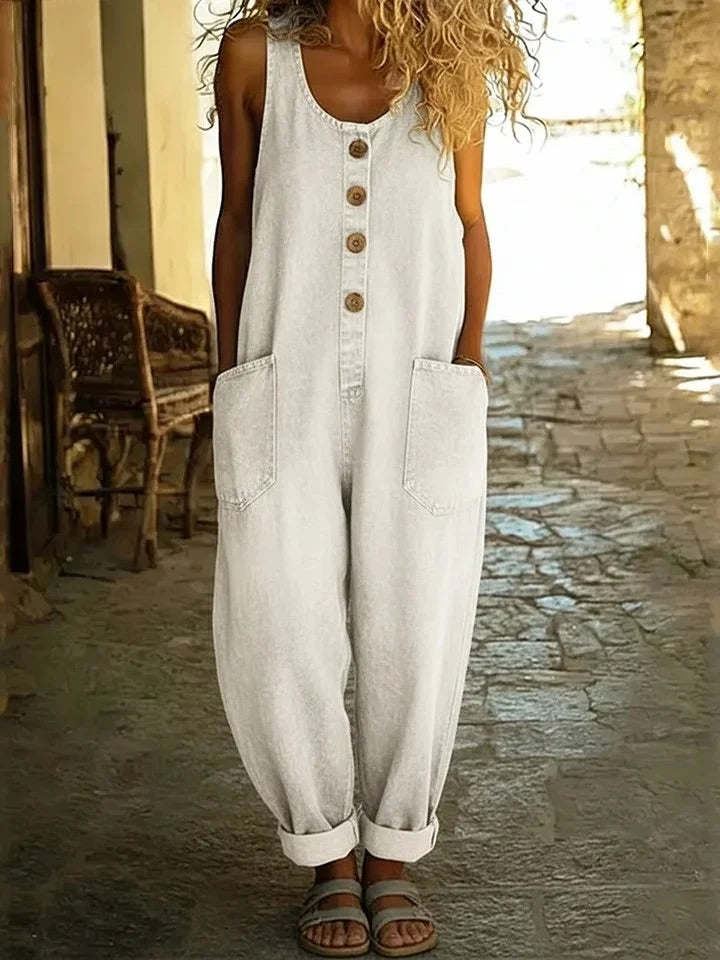 Grace | Salopette en Denim Coton Vintage Lavé