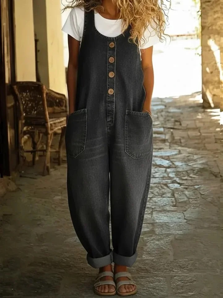 Grace | Salopette en Denim Coton Vintage Lavé
