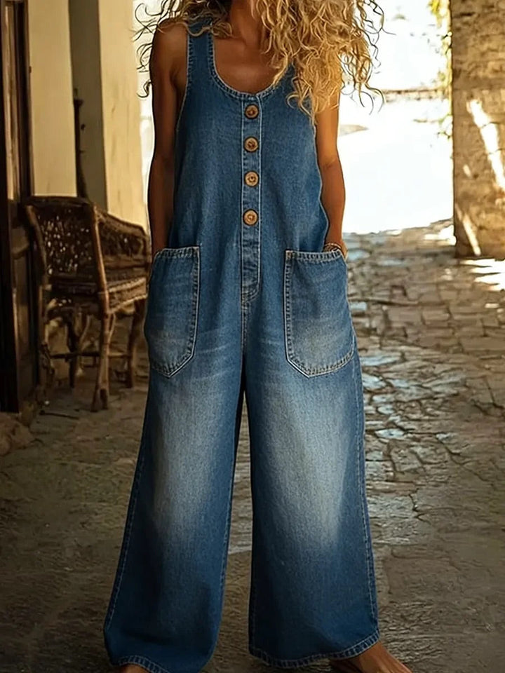 Grace | Salopette en Denim Coton Vintage Lavé