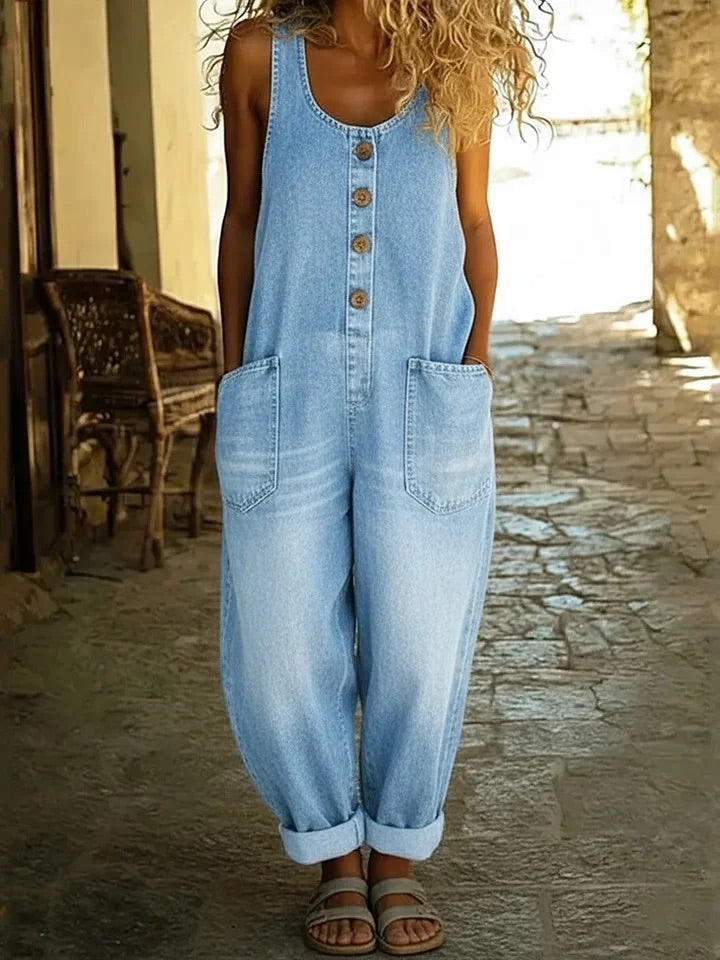 Grace | Salopette en Denim Coton Vintage Lavé