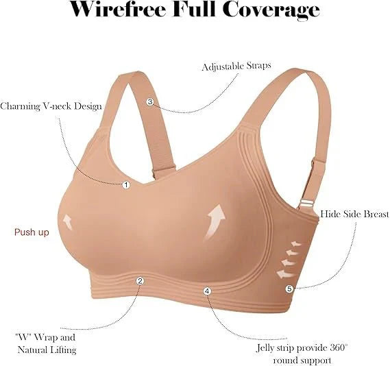 SOUTIEN-GORGE EN GEL SANS COUTURES À COUVERTURE COMPLÈTE AVEC REMONTÉE SANS ARMATURE