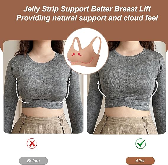 SOUTIEN-GORGE EN GEL SANS COUTURES À COUVERTURE COMPLÈTE AVEC REMONTÉE SANS ARMATURE