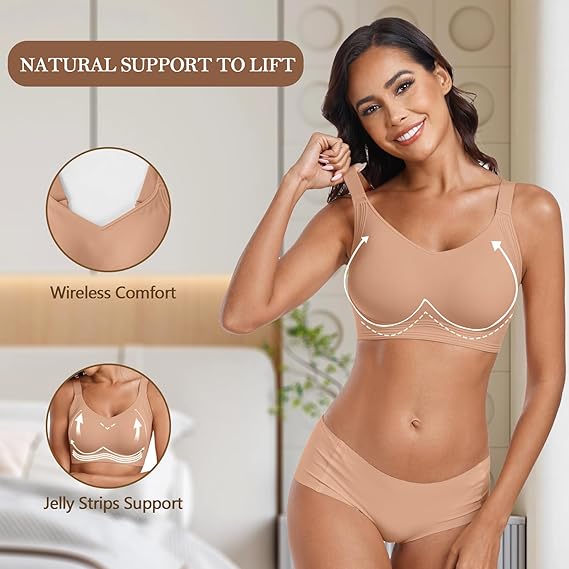 SOUTIEN-GORGE EN GEL SANS COUTURES À COUVERTURE COMPLÈTE AVEC REMONTÉE SANS ARMATURE