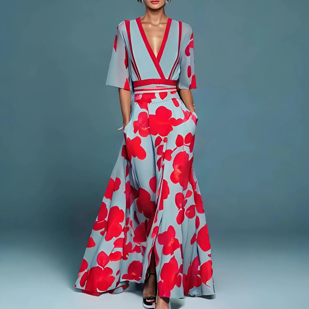 Valentina | Robe longue élégante avec décolleté plongeant
