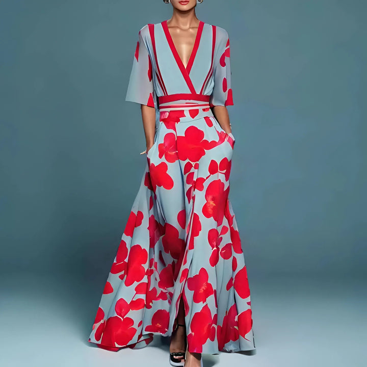 Valentina | Robe longue élégante avec décolleté plongeant