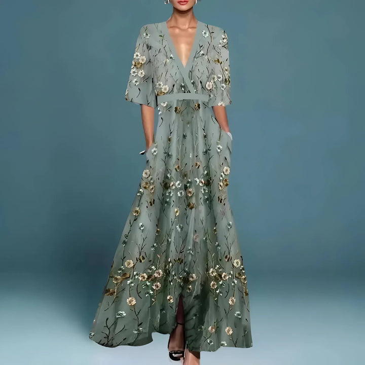 Valentina | Robe longue élégante avec décolleté plongeant