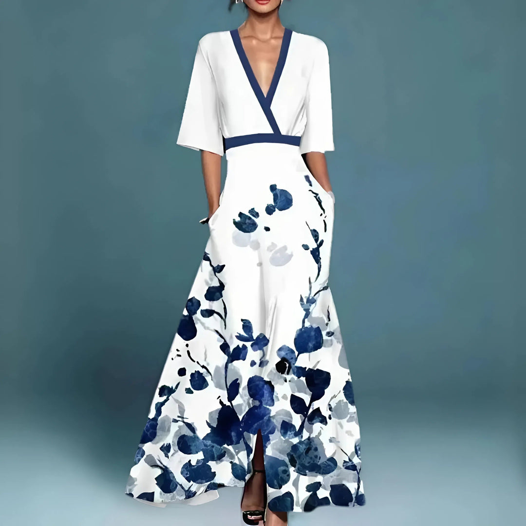 Valentina | Robe longue élégante avec décolleté plongeant