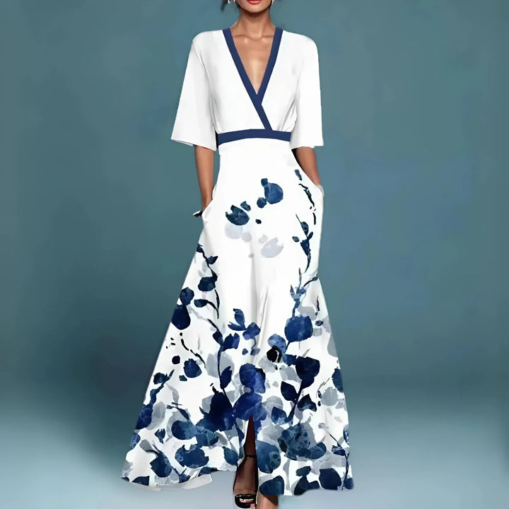 Valentina | Robe longue élégante avec décolleté plongeant