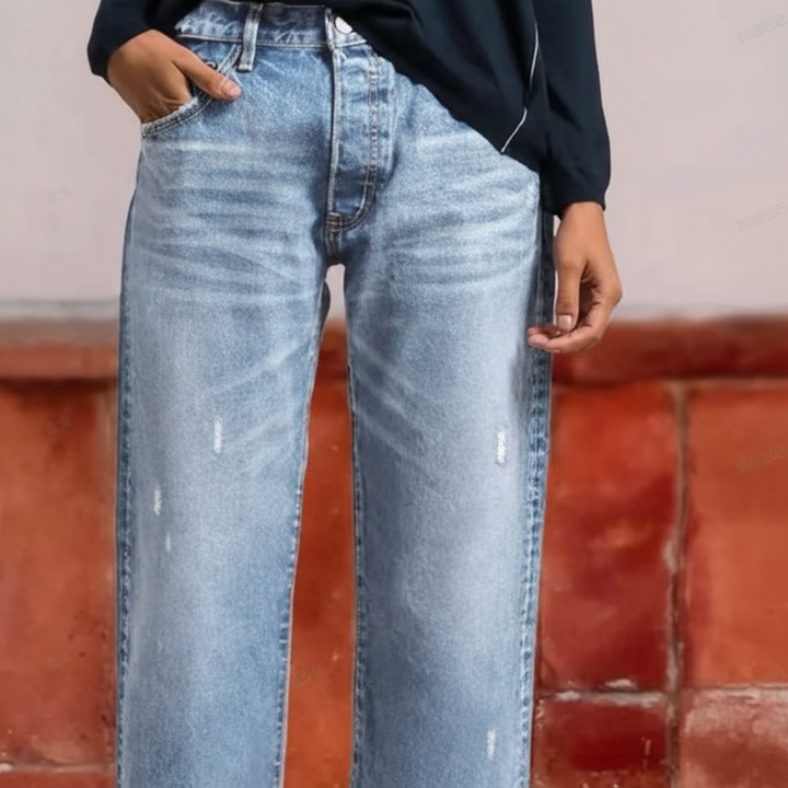 Aberjean™ | Retro Cropped Straight Jeans