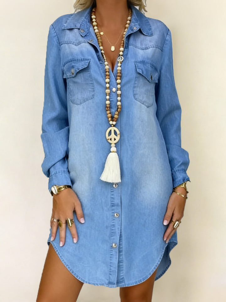 Donna | Robe chemise en jean décontractée élégante