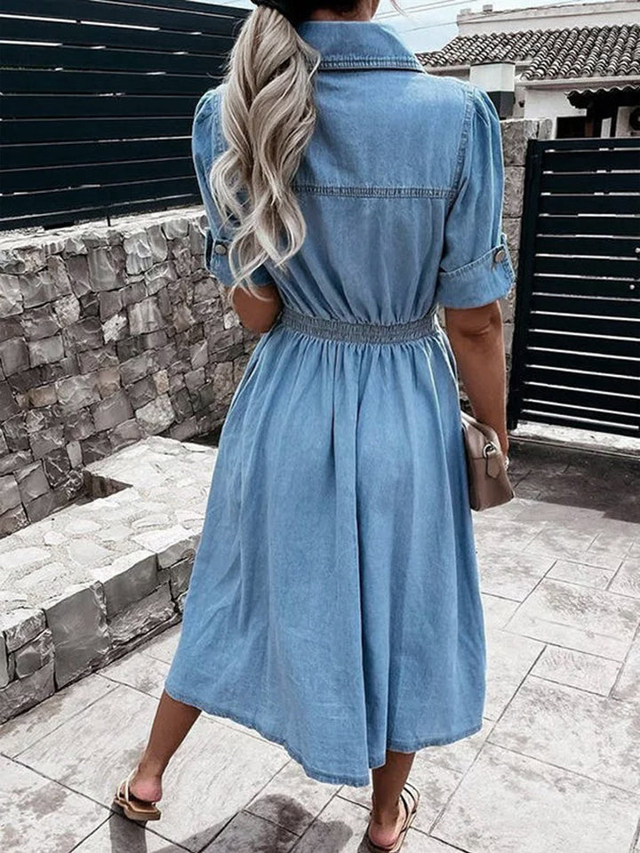 Débora | Robe en jean à manches courtes