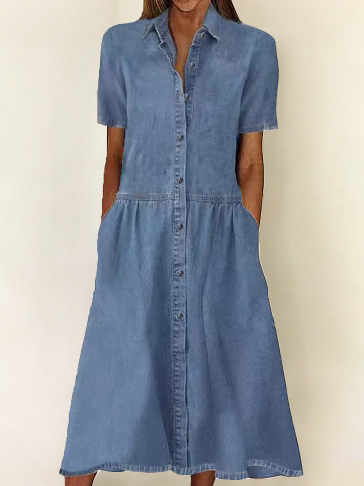 Carolina | Robe en jean à manches courtes