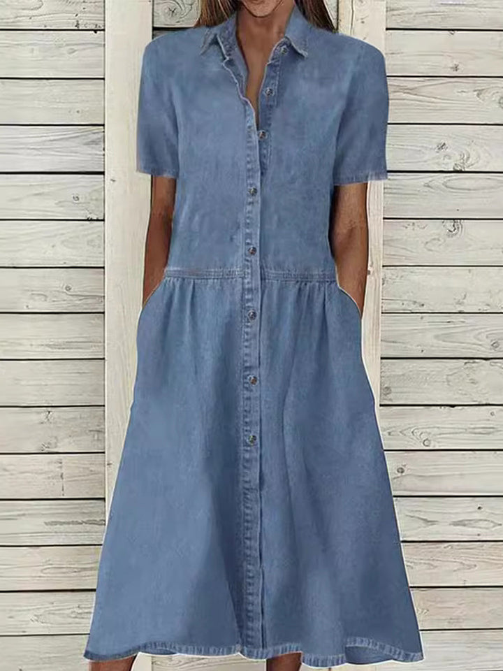 Carolina | Robe en jean à manches courtes