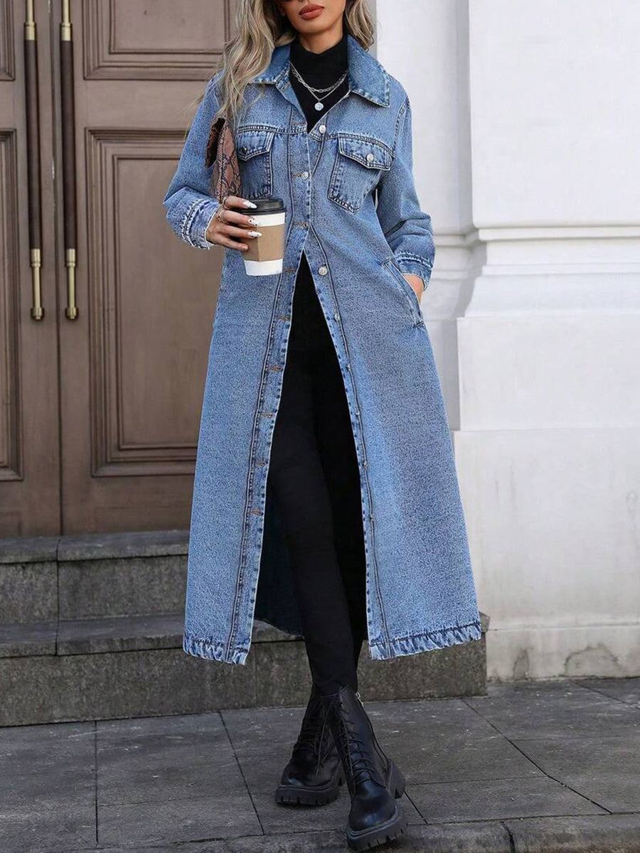Maya | Veste en jean longue et stylée