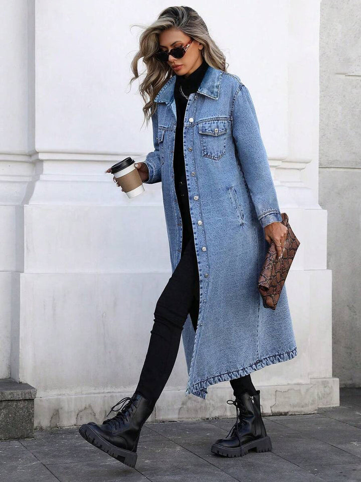 Maya | Veste en jean longue et stylée