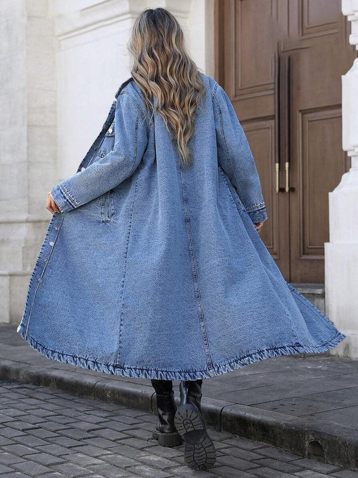 Maya | Veste en jean longue et stylée