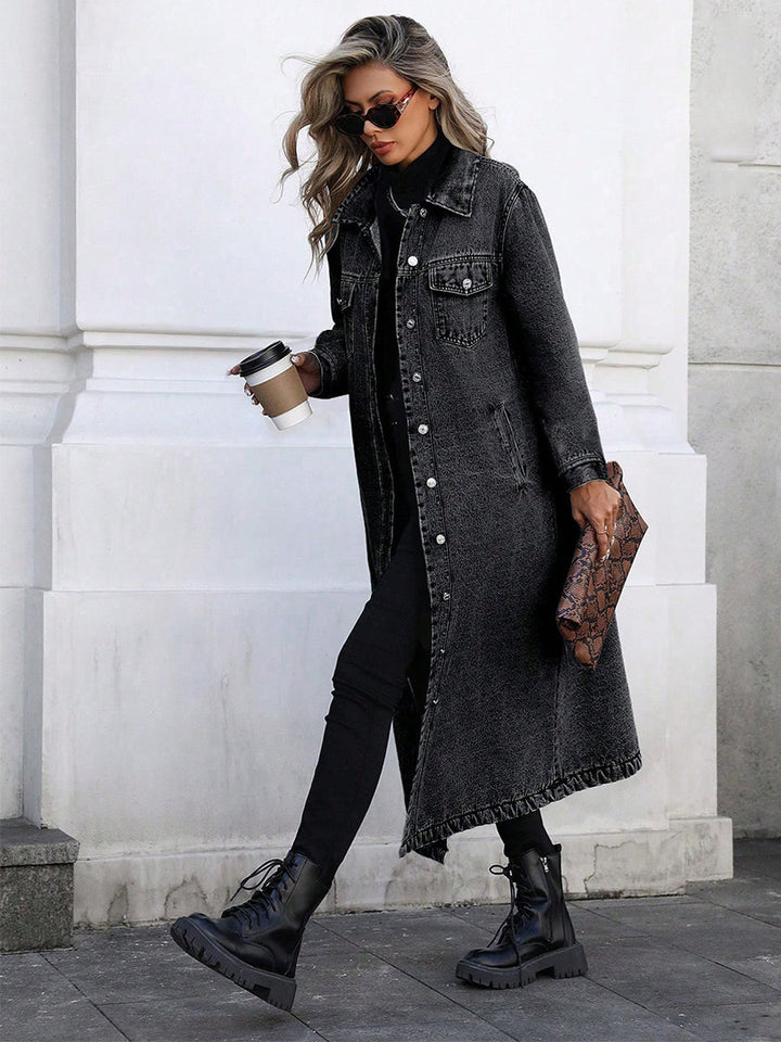 Maya | Veste en jean longue et stylée