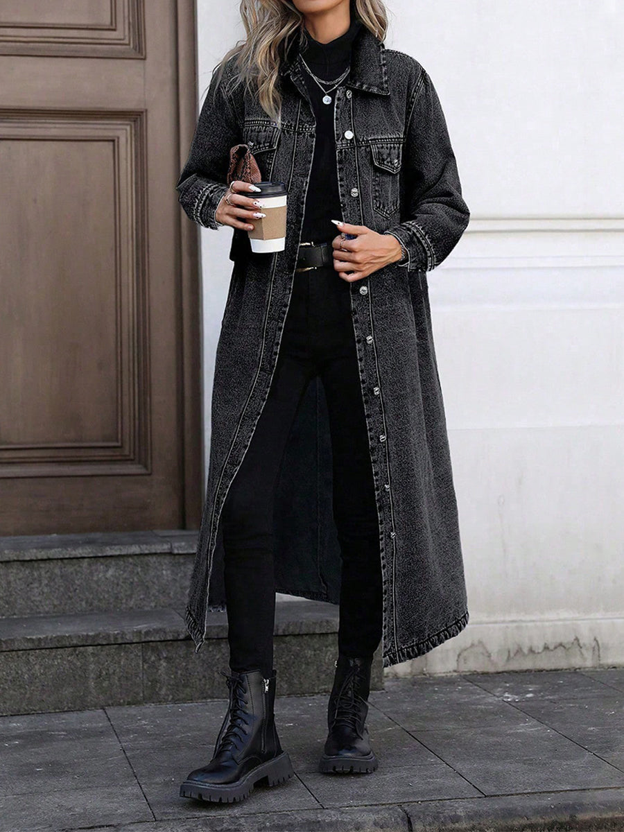 Maya | Veste en jean longue et stylée