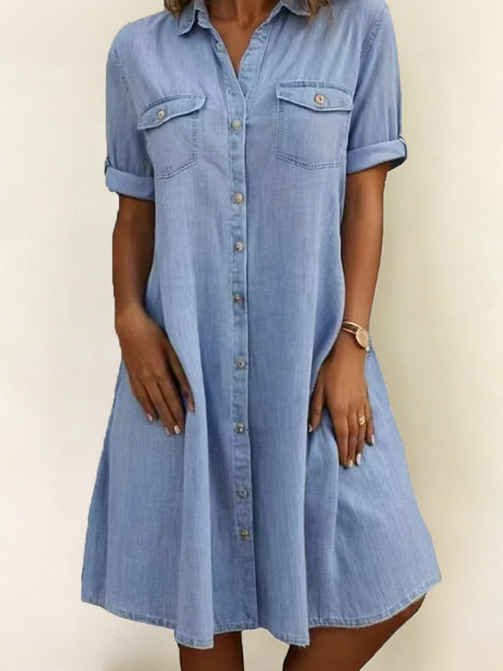 Patricia | Robe midi style denim décontractée