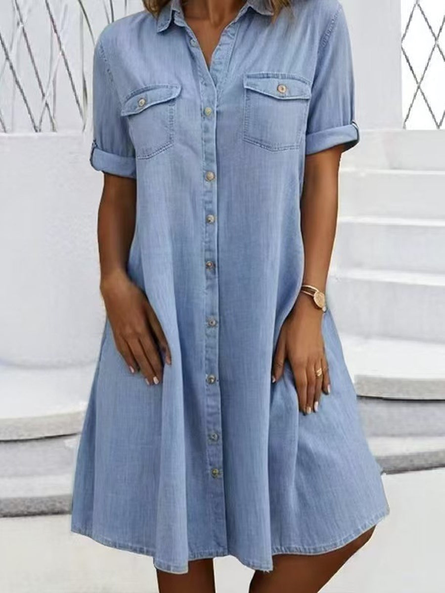 Patricia | Robe midi style denim décontractée